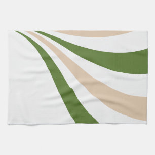 Paño De Cocina Ola blanca, de arena y verde pálido