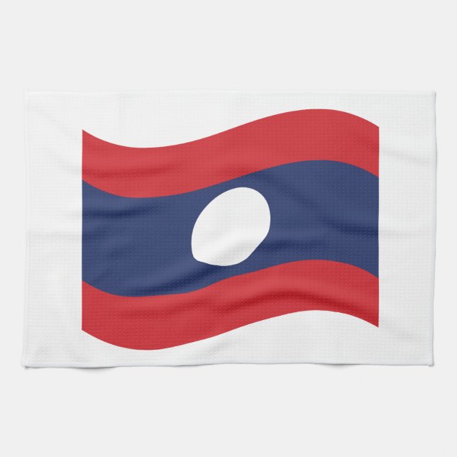 Paño De Cocina Ola de bandera de Laos (Horizontal)