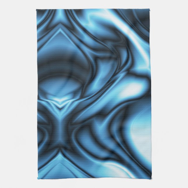 Paño De Cocina Ola de seda azul (Vertical)