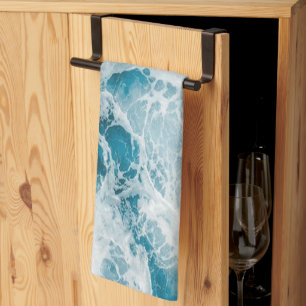 Paño De Cocina Ola del Océano Pacífico Azul