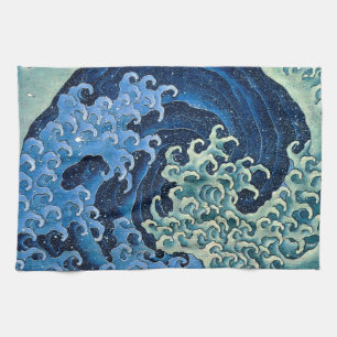 Paño De Cocina Ola Femenina de Hokusai Vintage Océano 