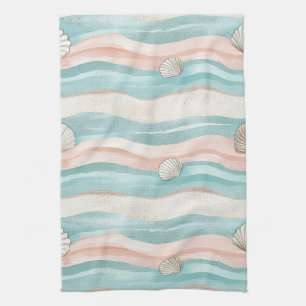 Paño De Cocina Olas costeras boho - Vibraciones tranquilas de la 