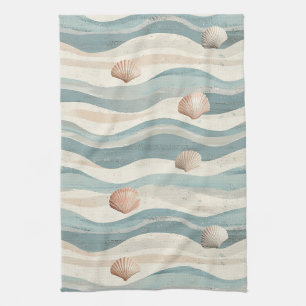 Paño De Cocina Olas de conchas de playa boho