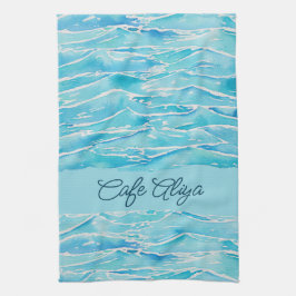Paño De Cocina Olas de Playa con Nombre Personalizado Novedad Acu