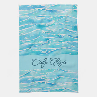 Paño De Cocina Olas de Playa con Nombre Personalizado Novedad Acu
