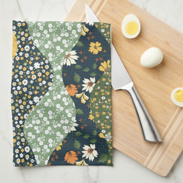 Paño De Cocina Olas de pradera (Doblado Cuarto)