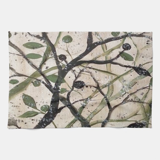 Paño De Cocina Olive Branch Resumen de arte (Horizontal)
