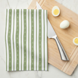 Paño De Cocina Olive Green Stripe Dish Towel