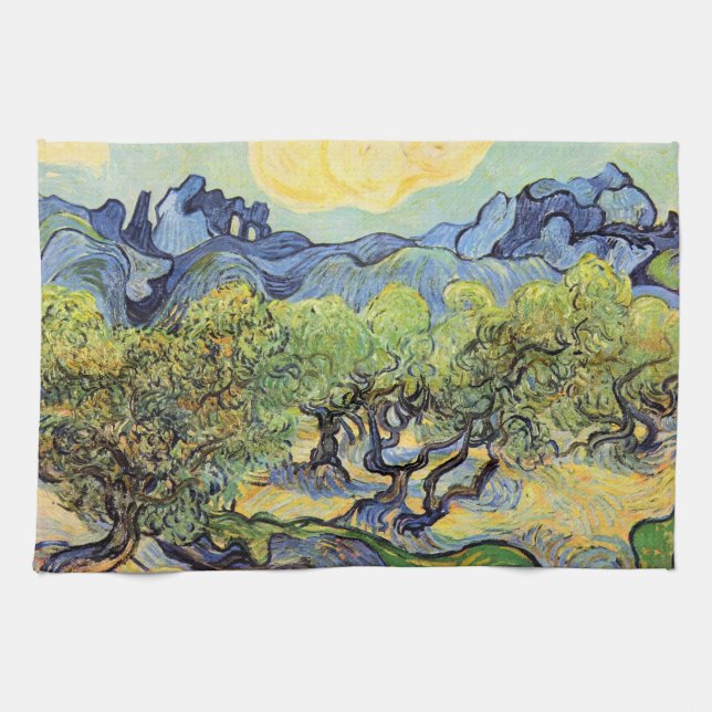 Paño De Cocina Olivos con Alpilles por Vincent van Gogh (Horizontal)