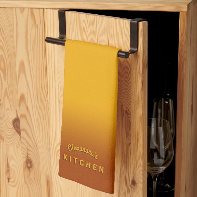 Paño De Cocina Ombre amarillo miel (Pliegue de tercios)