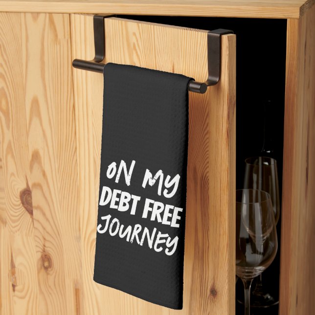Paño De Cocina 'On My Debt Free Journey' Inspiring Motivational  (Pliegue de tercios)