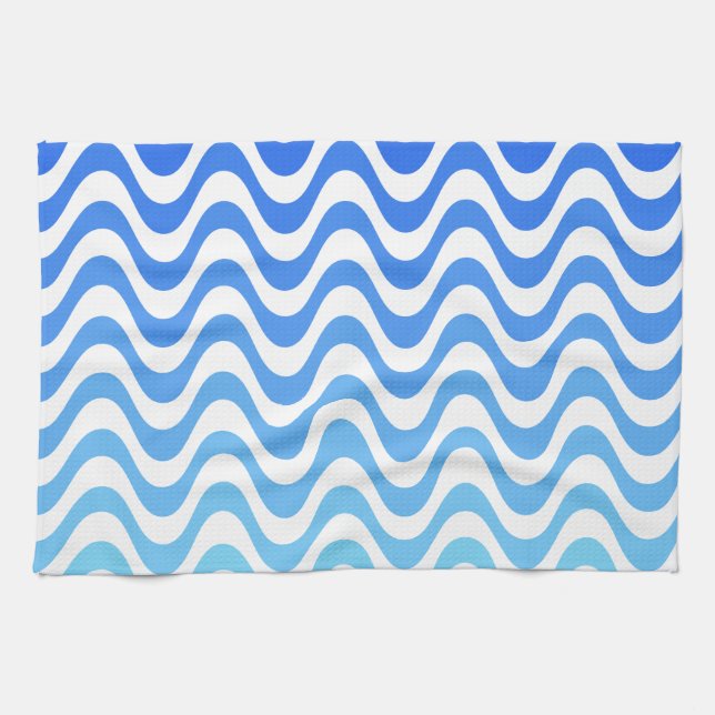 Paño De Cocina Ondas azules degradadas (Horizontal)
