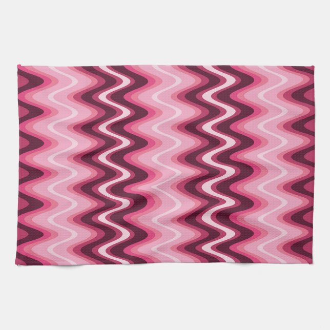Paño De Cocina Ondas rosas (Horizontal)