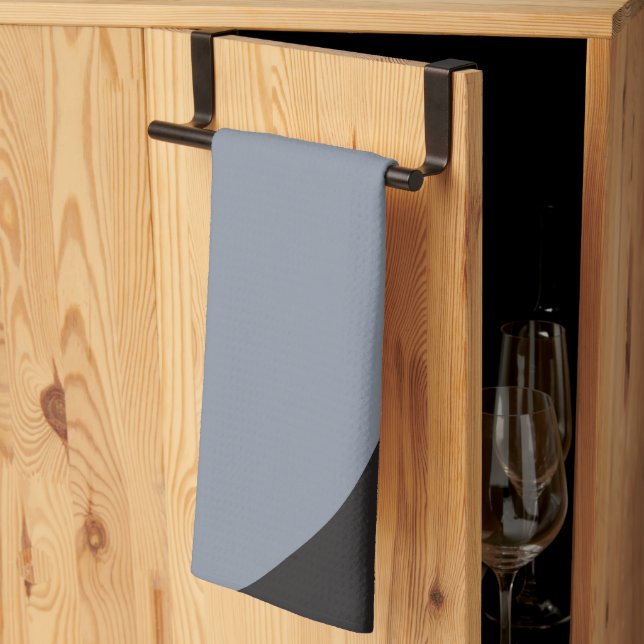 Paño De Cocina Ondas simples - Negro, gris y crema (Pliegue de tercios)