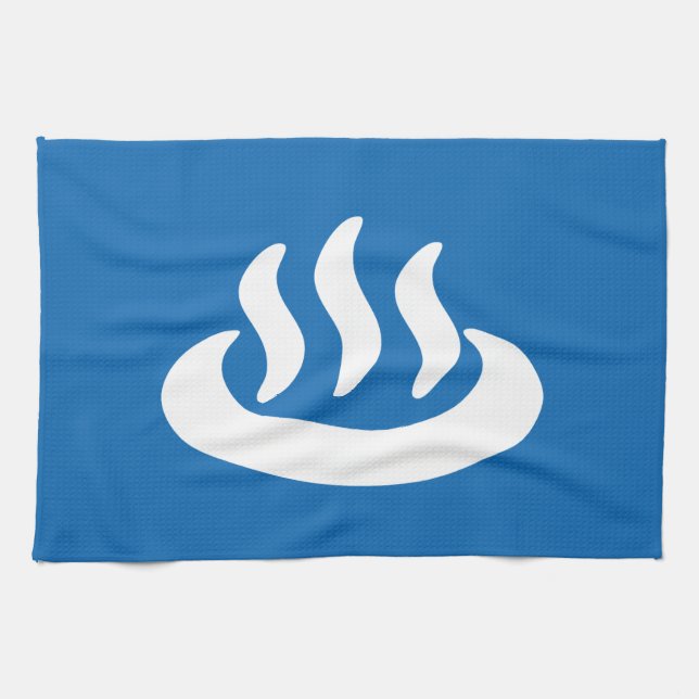 Paño De Cocina Onsen ♨ Primavera Caliente 温 泉 Rótulo japonés (Horizontal)