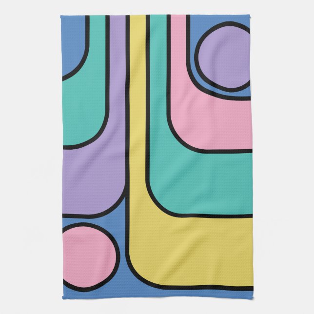 Paño De Cocina Optimizar el diseño geométrico de estilo retro mod (Vertical)