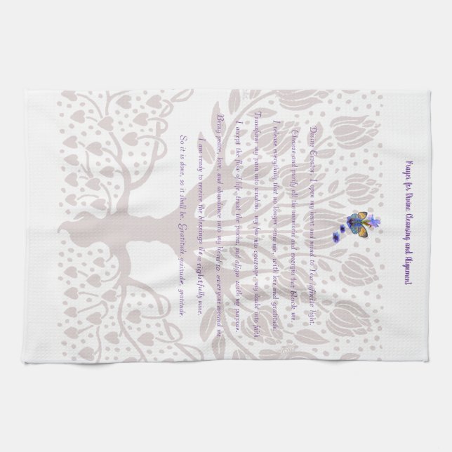 Paño De Cocina Oración por limpieza y alineación divina (Horizontal)