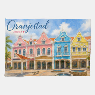 Paño De Cocina Oranjestad Aruba Isla del Caribe Viaje Recuerdo