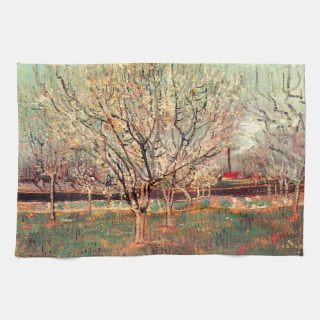 Paño De Cocina Orchard en Florencia, ciruelas de Vincent van Gogh (Horizontal)