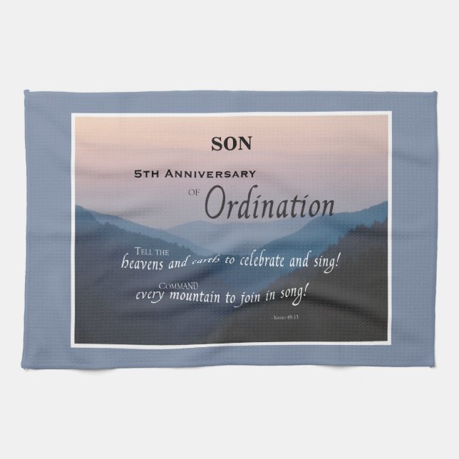 Paño De Cocina Ordenanza del personalizar, 5° Aniversario (Horizontal)