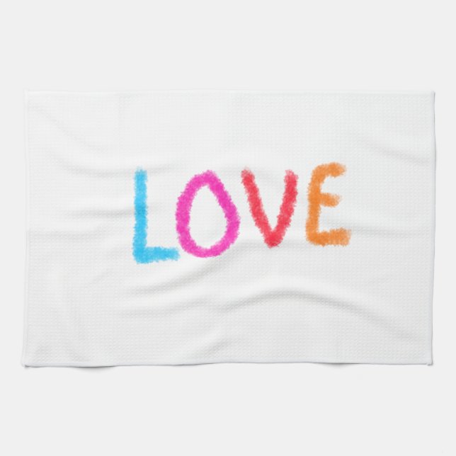 Paño De Cocina Orgullo de amor arcoíris acuarela LGBTQ Junio mode (Horizontal)