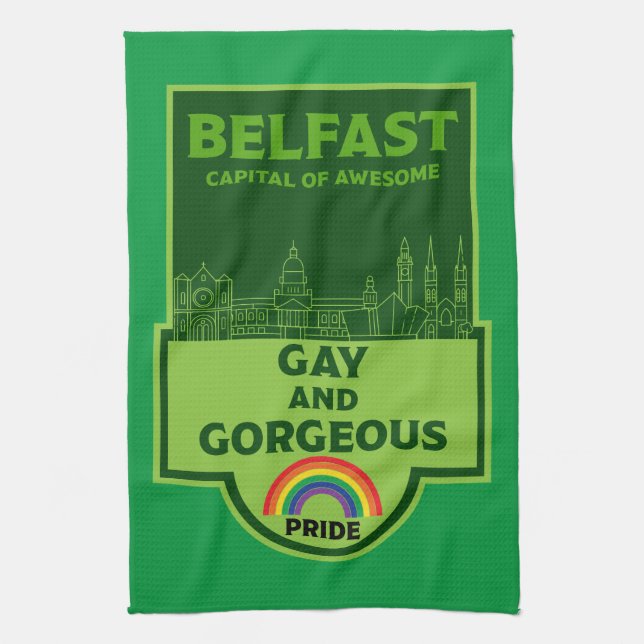 Paño De Cocina Orgullo Gay Belfast - Brighton Ireland LGBT - (Vertical)