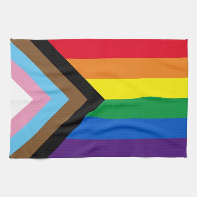 Paño De Cocina Orgullo inclusivo arco iris Bandera gay Lgbtq (Horizontal)