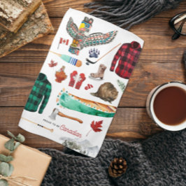 Paño De Cocina Orgulloso de ser canadiense | Ilustracion acuarela