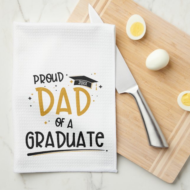 Paño De Cocina Orgulloso padre de un graduado (Doblado Cuarto)