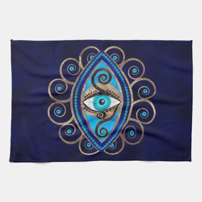 Paño De Cocina Ornamento de Evil Eye Amulet (Horizontal)