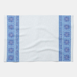 Paño De Cocina Ornamento de mosaico griego - tonos azules