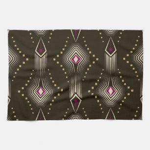 Paño De Cocina Ornamento geométrico del Art Deco Antiguo