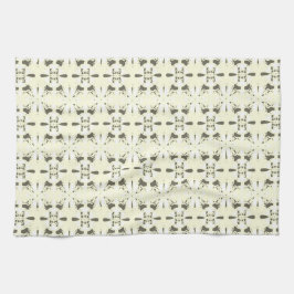 Paño De Cocina Ornamento gris-rosa pálido.