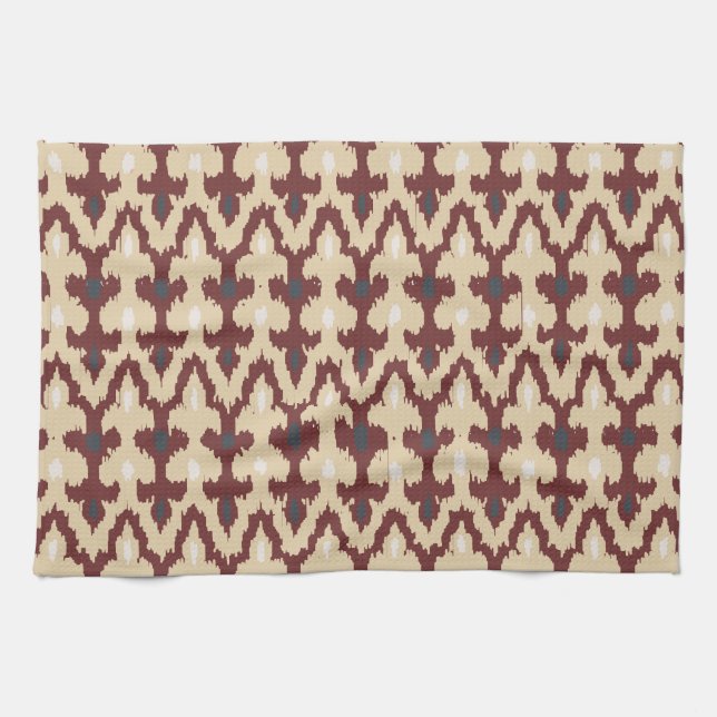 Paño De Cocina Ornamento tribal geométrico Pattrn de Ikat del (Horizontal)
