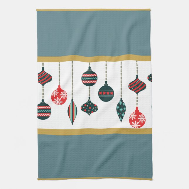 Paño De Cocina Ornamentos de Navidad (Vertical)