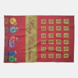 Paño De Cocina Ornamentos navideños de calendario anticipado
