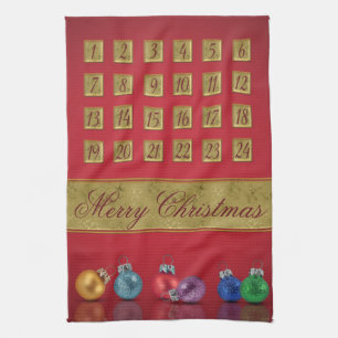 Paño De Cocina Ornamentos navideños de calendario anticipado