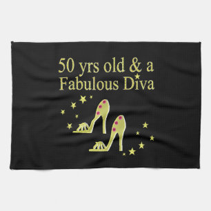 PAÑO DE COCINA ORO 50 Y FABULOUS DIVA DISEÑO