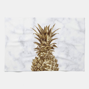 Paño De Cocina Oro femenino bonito elegante y piña de mármol