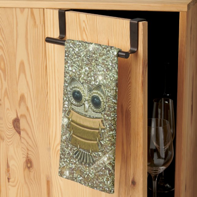 Paño De Cocina Oro Jewel Owl (Pliegue de tercios)