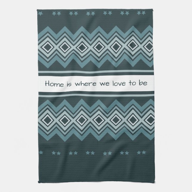 Paño De Cocina Oscuro y azul claro (Vertical)