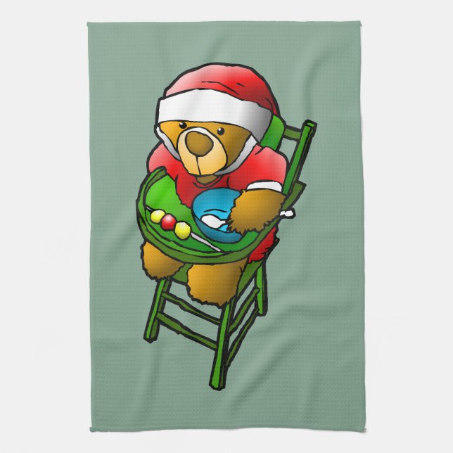 Paño De Cocina Oso de peluche de Navidad (Vertical)