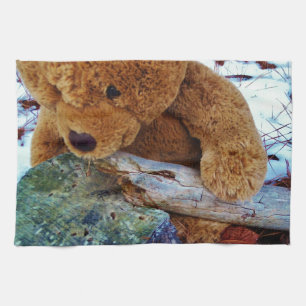 Paño De Cocina Oso de peluche en la nieve