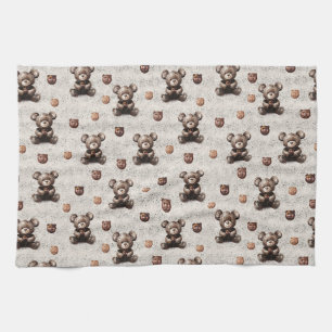 Paño De Cocina Oso de peluche rústico vintage