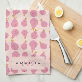 Paño De Cocina Oso femenino dulce monogramado de regalo inicial