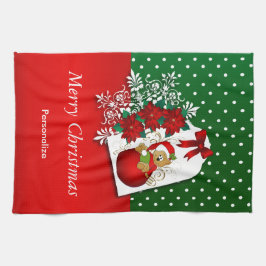 Paño De Cocina Oso lindo de Navidades de vacaciones