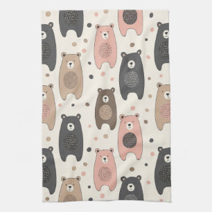 Paño De Cocina Oso Lindo - Suave Bosque Pastel (1)