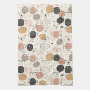 Paño De Cocina Oso Lindo - Suave Bosque Pastel (3)