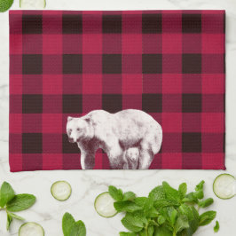 Paño De Cocina Oso Madre de Cuadro Clásico de Búfalo