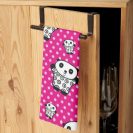 Paño De Cocina Oso Panda Kawaii Rosa Moderno Lindo